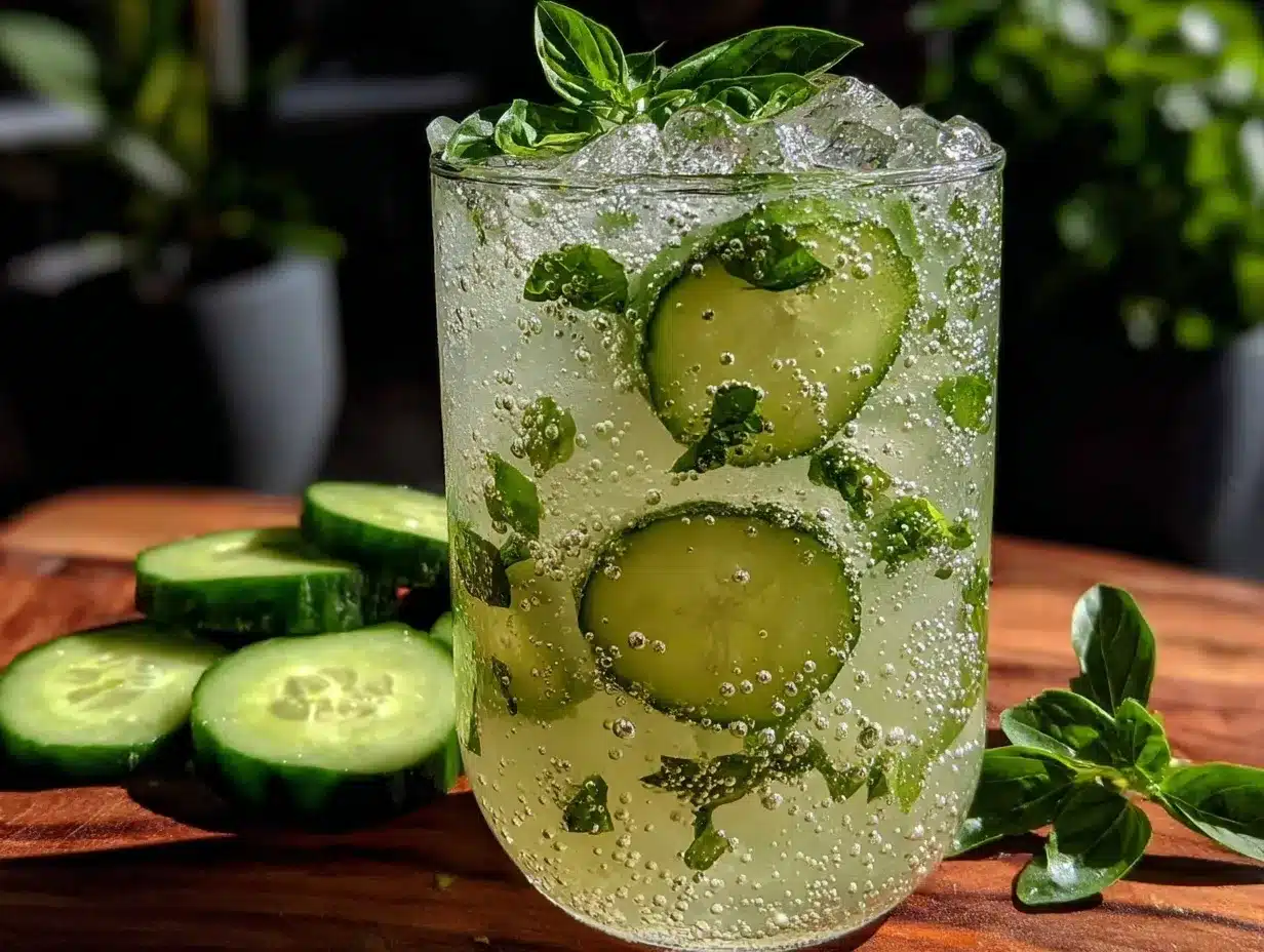 cucumber basil gin spritz preparation steps