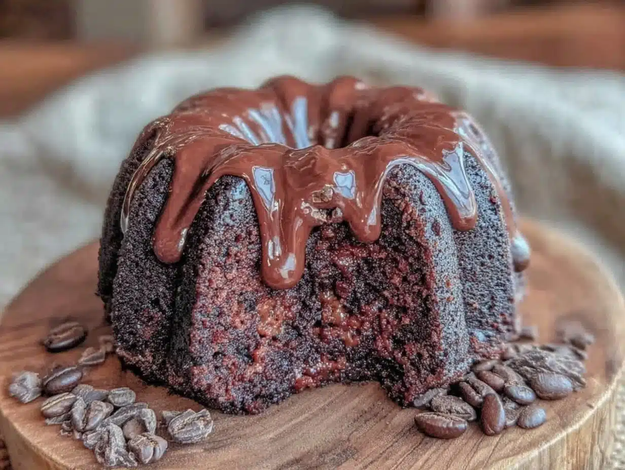 double chocolate espresso bundt cake - featured image