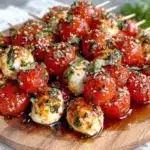 easy caprese skewer platter - featured image
