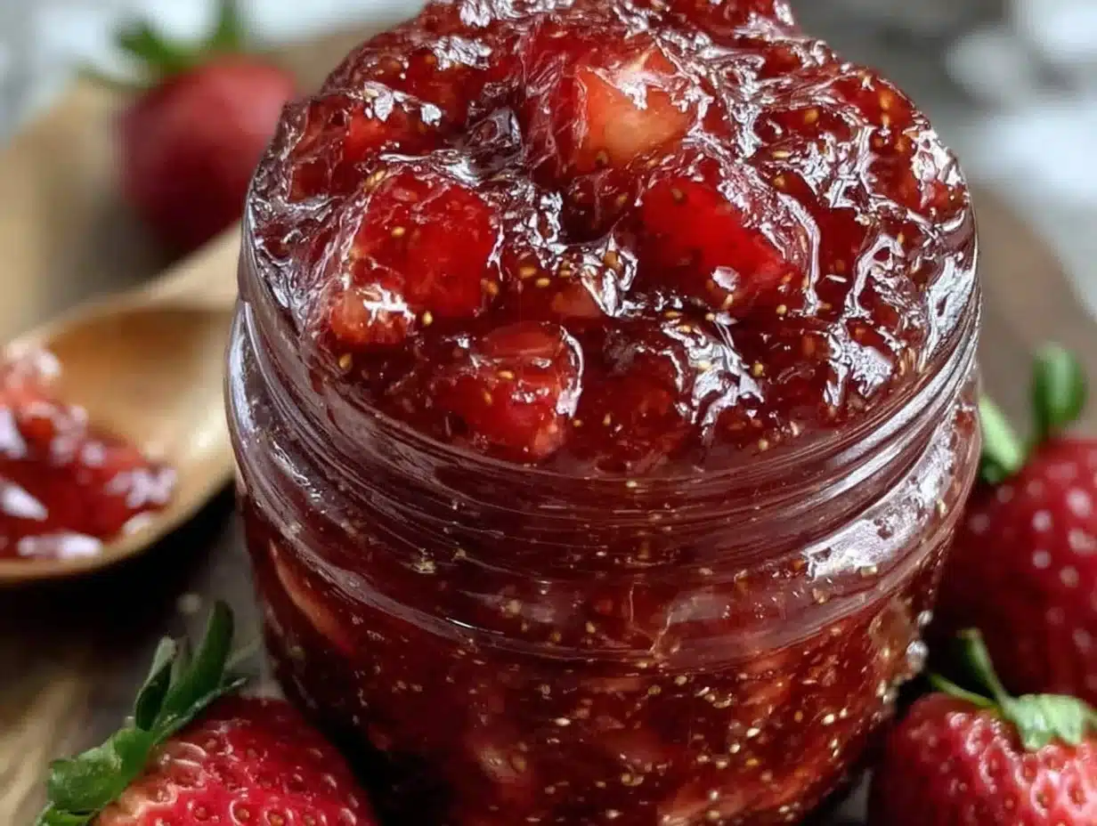 easy small batch strawberry jam recipe - featured image