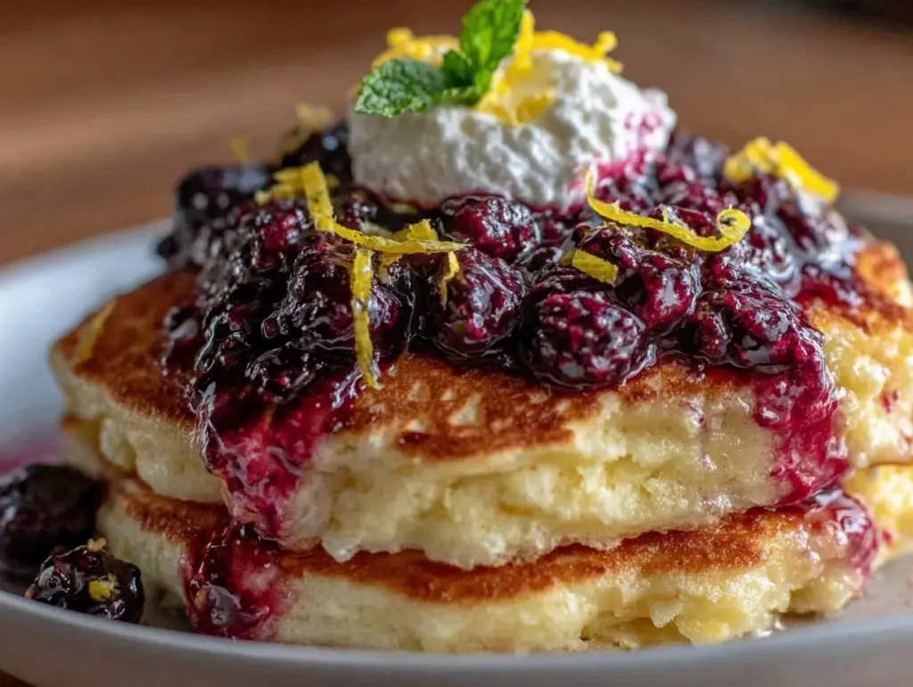 fluffy lemon ricotta pancakes - featured image