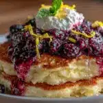 fluffy lemon ricotta pancakes - featured image