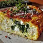 fluffy spinach feta egg white frittata - featured image
