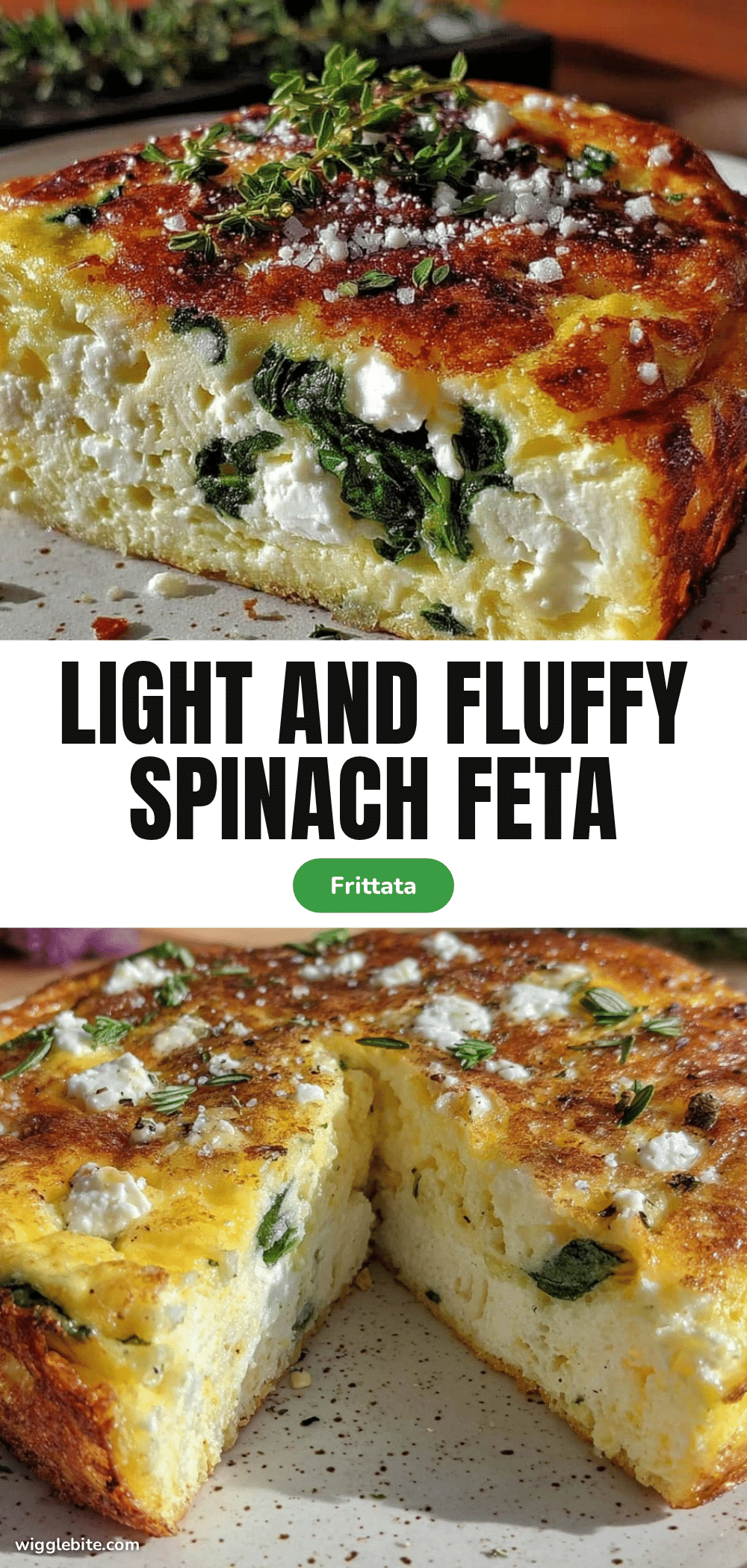 fluffy spinach feta egg white frittata recipe