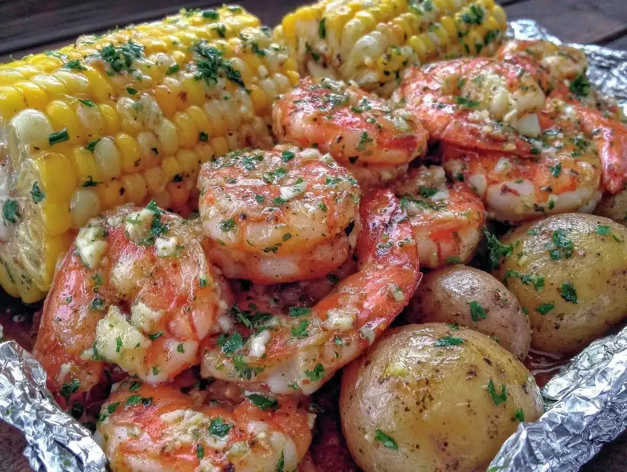 foil packet garlic butter shrimp preparation steps