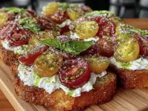 fresh caprese bruschetta - featured image