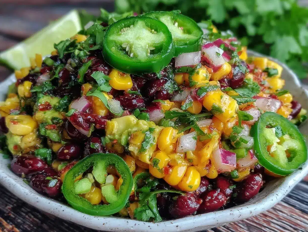 fresh corn and avocado black bean salsa preparation steps