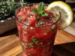 fresh frozen watermelon mint lemonade - featured image