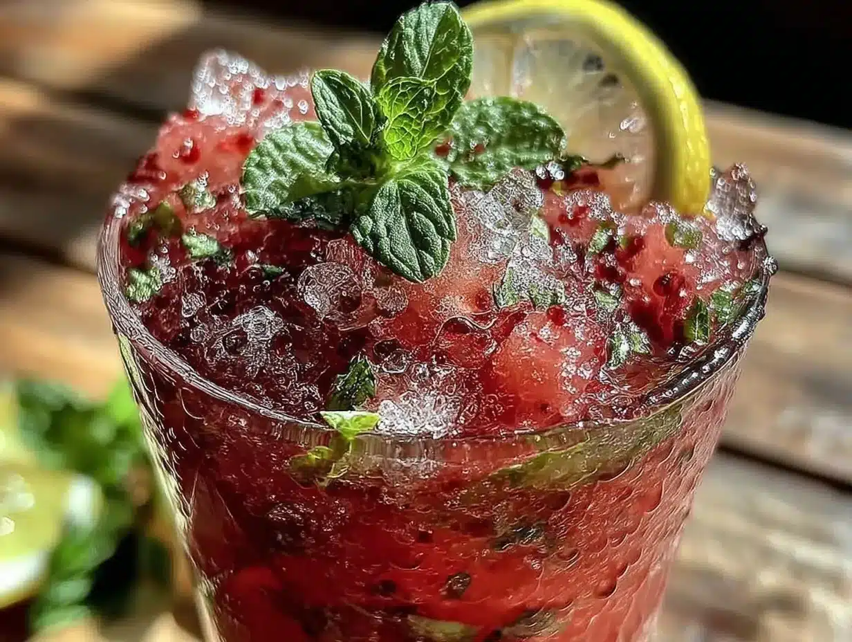 fresh frozen watermelon mint lemonade preparation steps