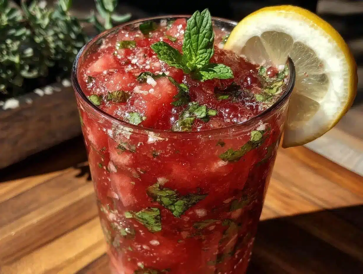 fresh frozen watermelon mint lemonade - featured image