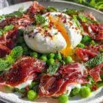 fresh spring pea and burrata salad - featured image