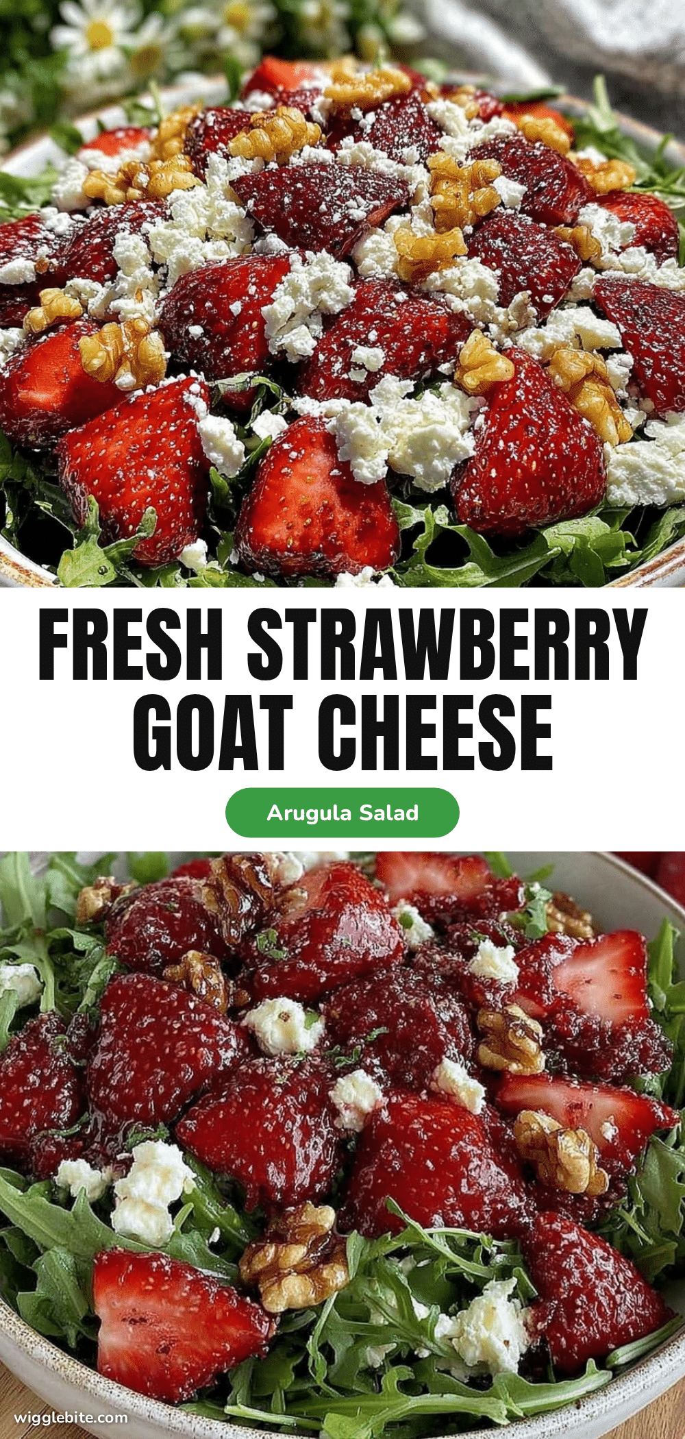 fresh strawberry goat cheese arugula salad recipe