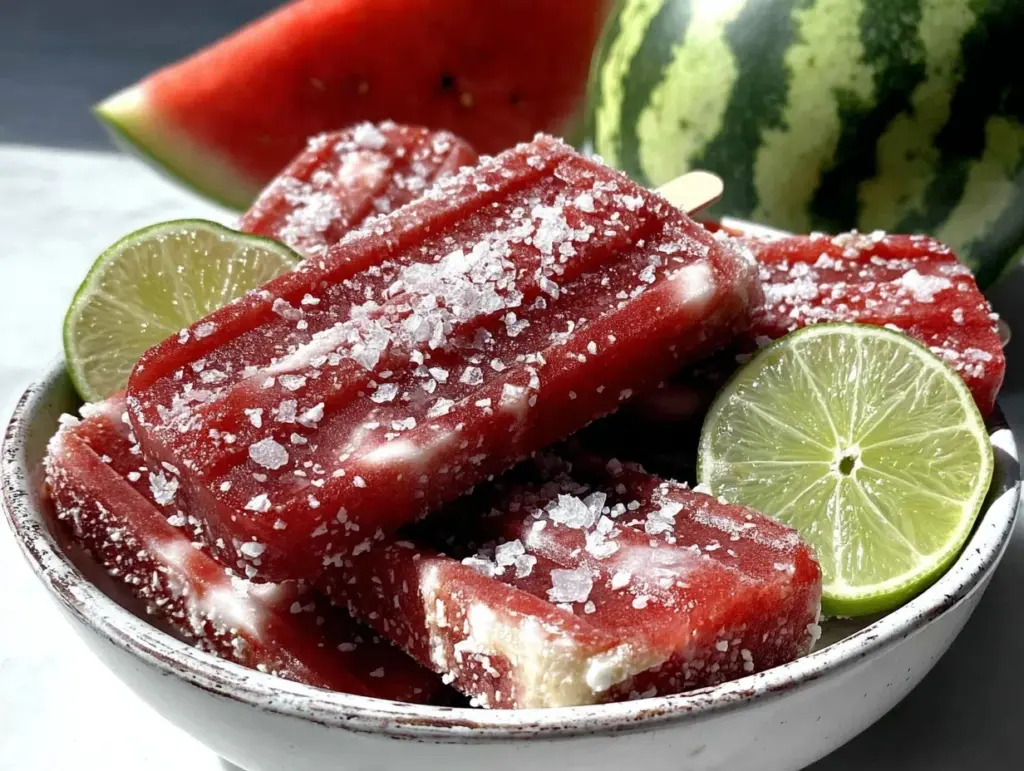 fresh watermelon coconut cream popsicles - featured image