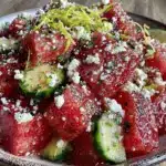 fresh watermelon cucumber salad - featured image