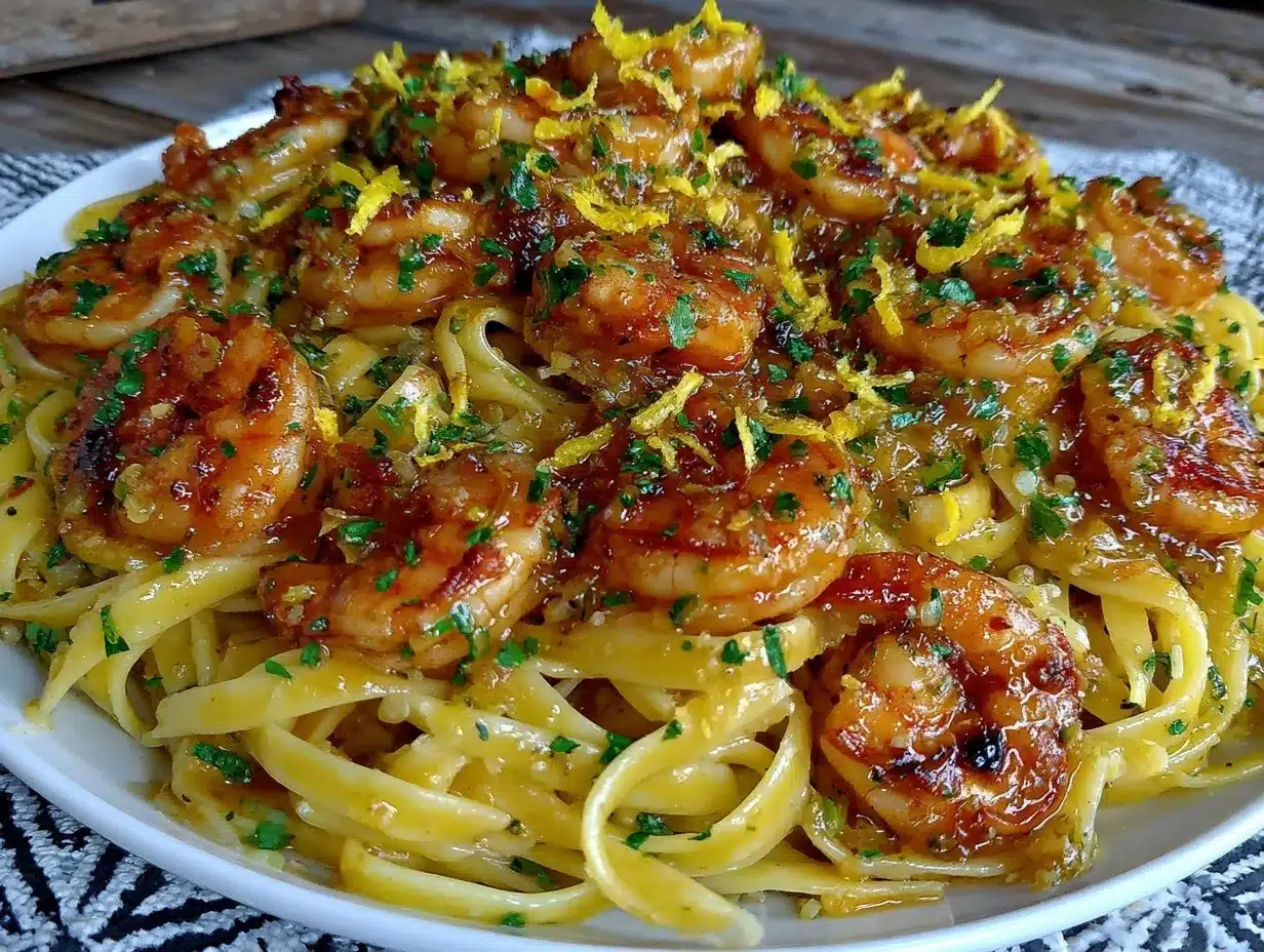 garlic butter shrimp pasta preparation steps