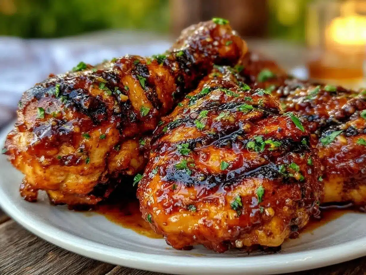 grilled honey garlic chicken drumsticks - featured image