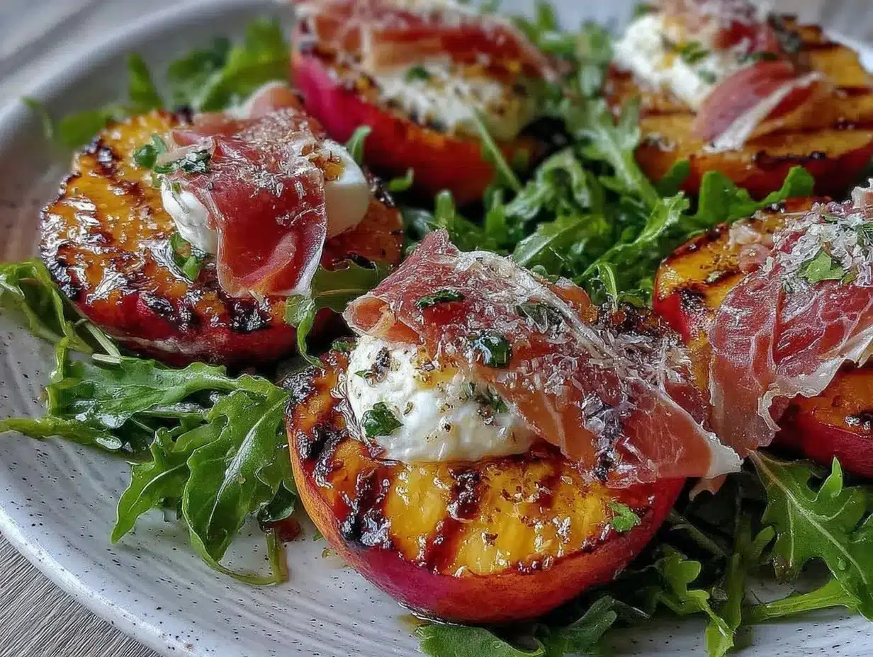 grilled peach and burrata salad preparation steps