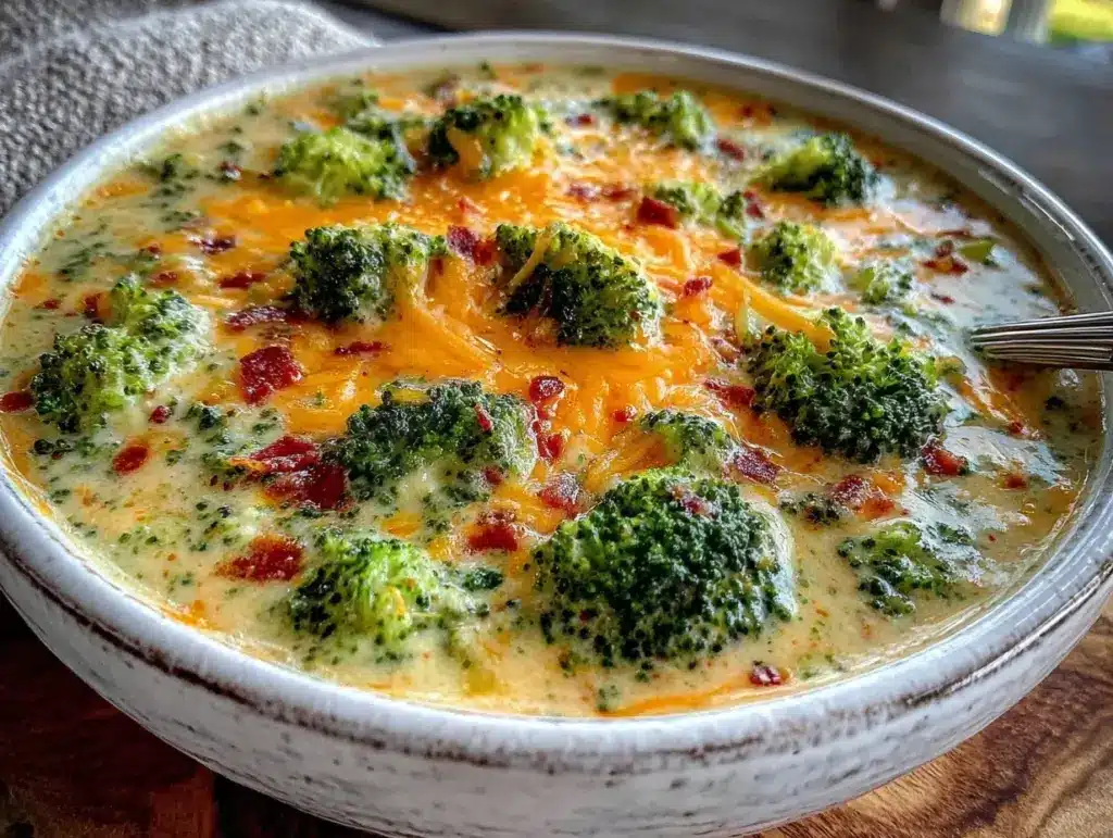 healthy broccoli cheddar soup - featured image
