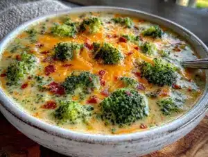 healthy broccoli cheddar soup - featured image