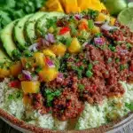 healthy calorie-deficit turkey taco bowl - featured image