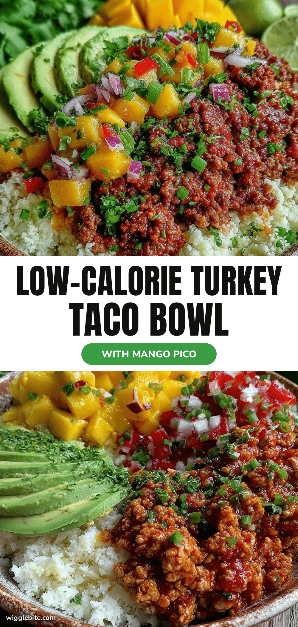 healthy calorie-deficit turkey taco bowl recipe