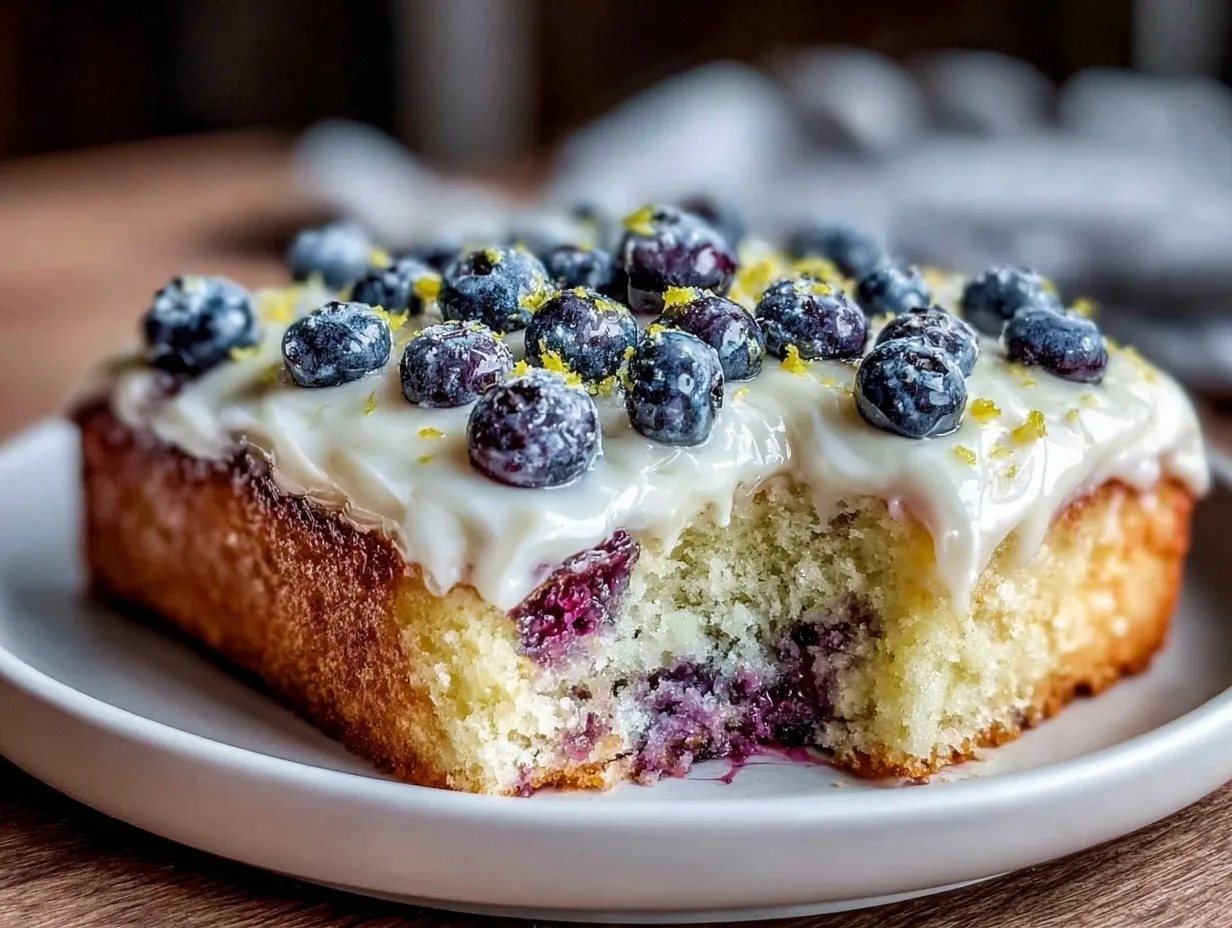 lemon blueberry sheet cake preparation steps