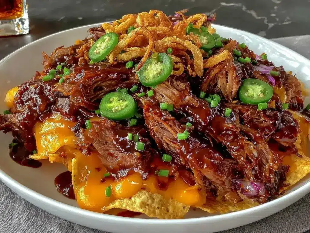 loaded BBQ brisket nachos - featured image