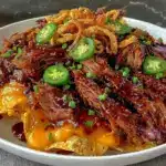 loaded BBQ brisket nachos - featured image