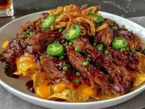 loaded BBQ brisket nachos - featured image