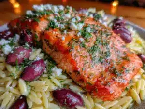 mediterranean baked salmon - featured image