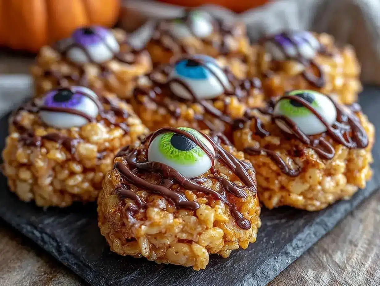 monster rice crispy treat eyeballs preparation steps