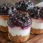 no-bake blueberry cheesecake cups - featured image