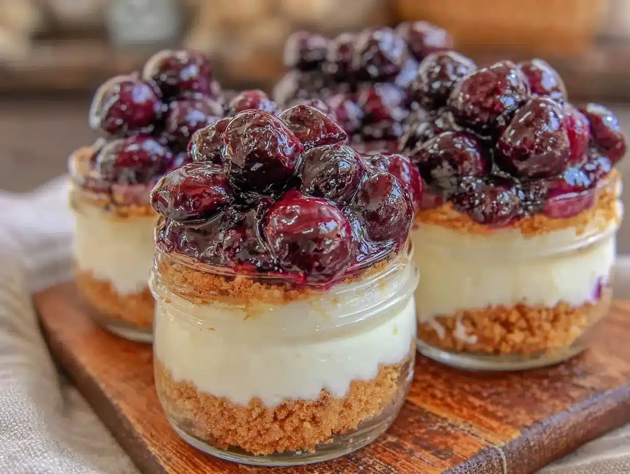 no-bake blueberry cheesecake cups preparation steps