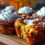pumpkin cream cheese swirl muffins - featured image