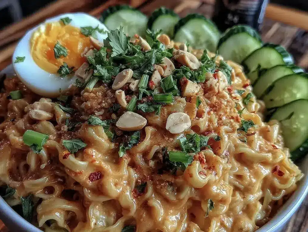 quick creamy thai peanut noodles - featured image