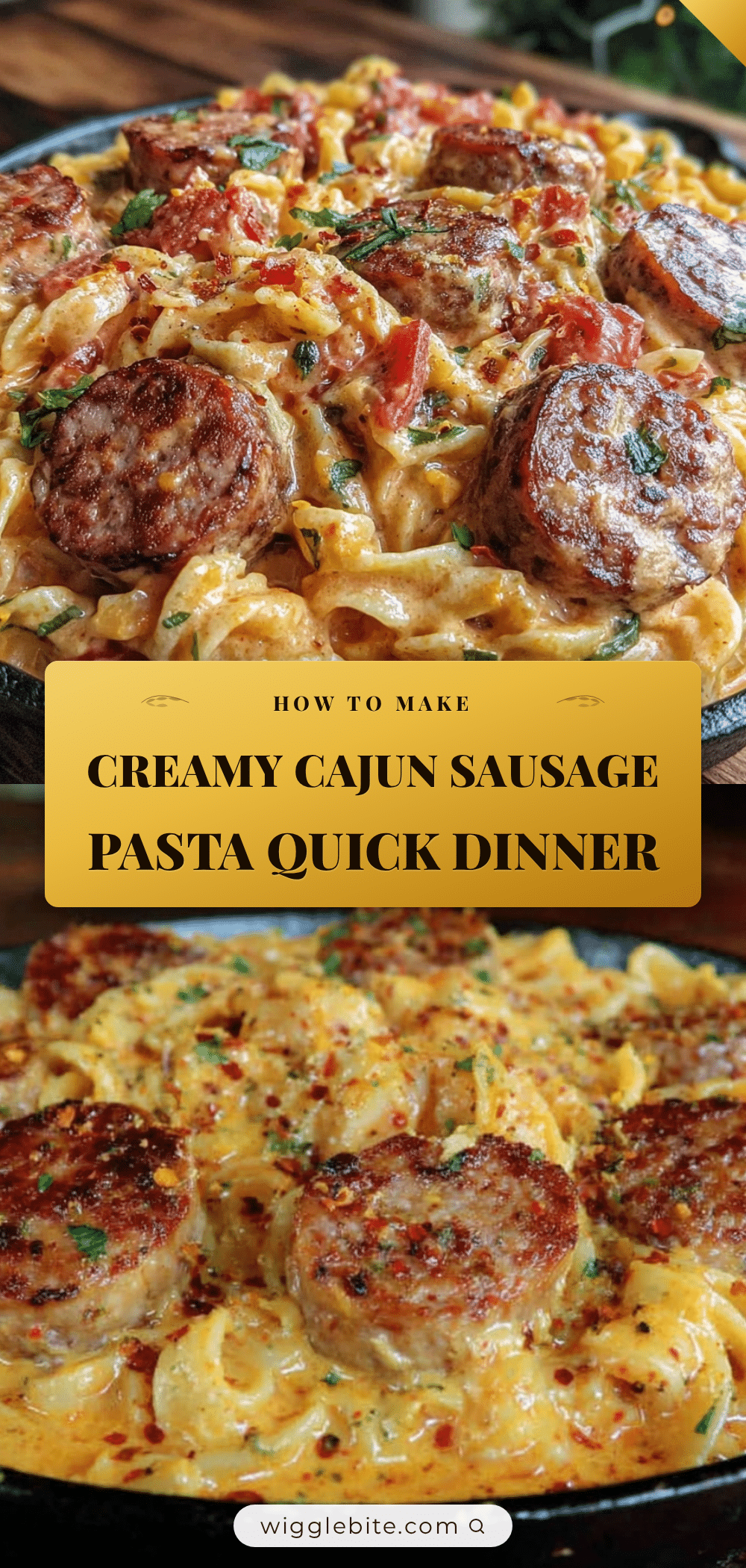 Quick One-Pan Creamy Cajun Sausage Pasta recipe