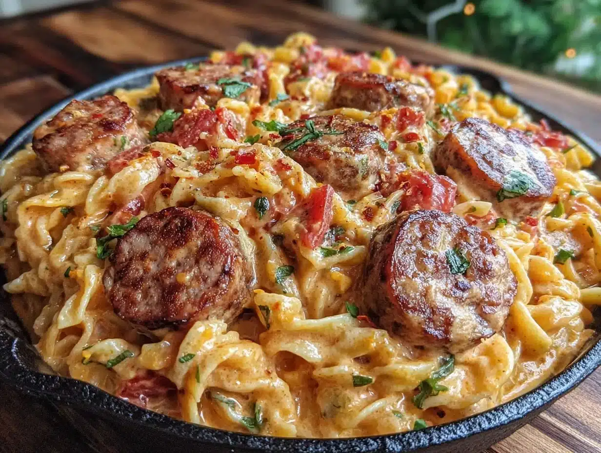 Quick One-Pan Creamy Cajun Sausage Pasta - featured image