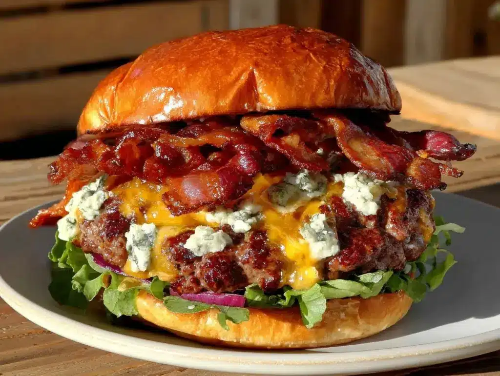 Savory Bacon and Blue Cheese Double-Smash Burger - featured image