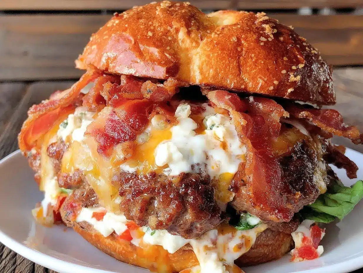 Savory Bacon and Blue Cheese Double-Smash Burger preparation steps