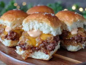 savory smash burger sliders - featured image