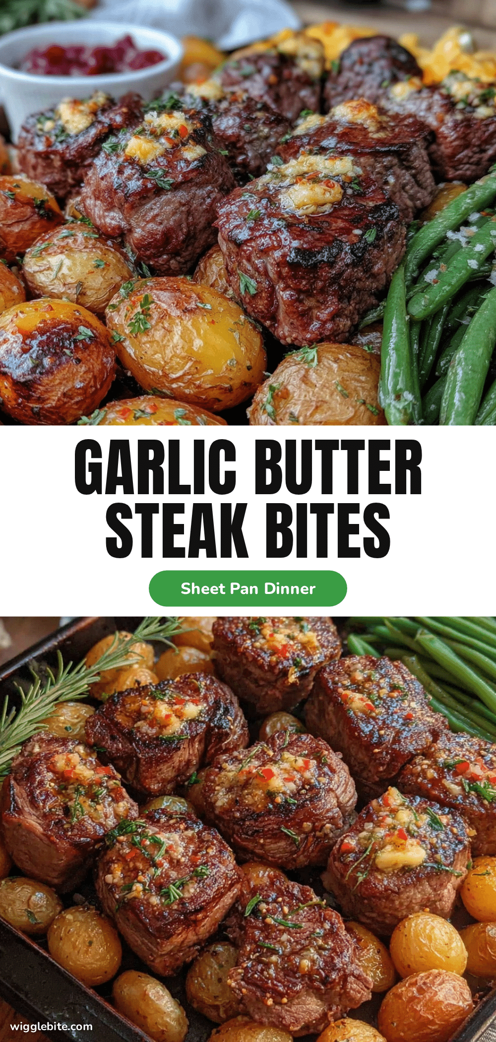 sheet pan garlic butter steak bites recipe