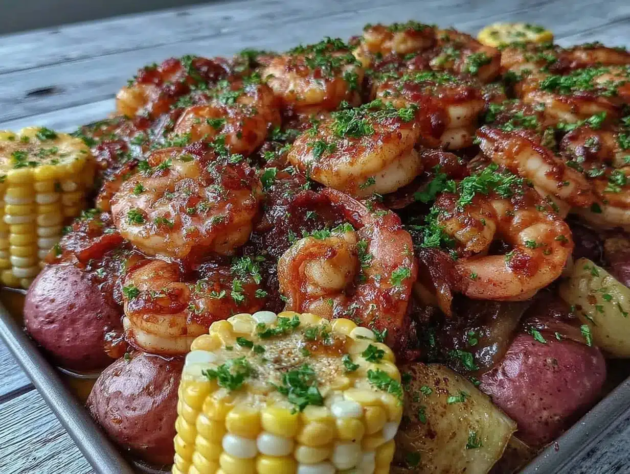 sheet pan shrimp boil preparation steps