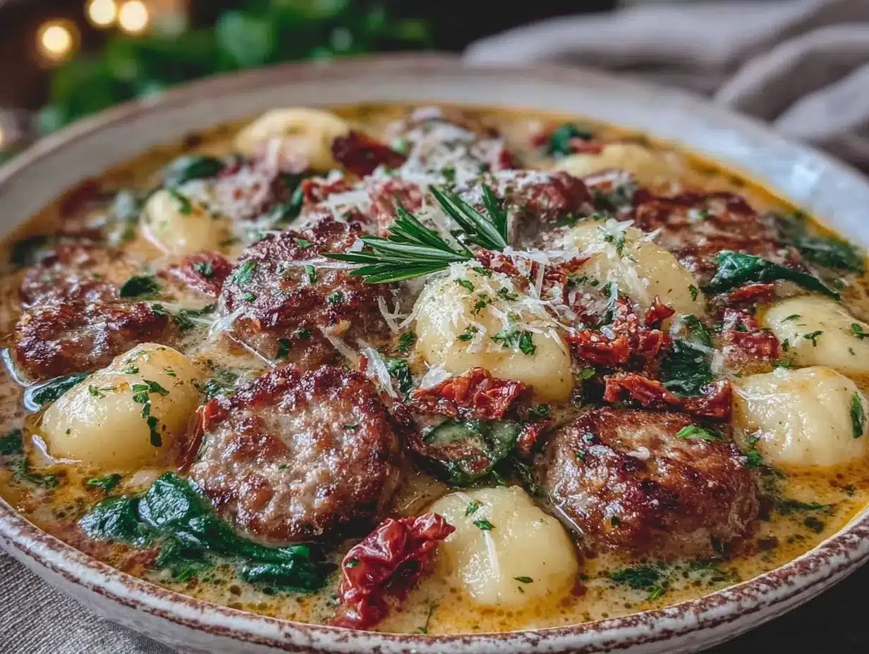 slow cooker marry me sausage gnocchi soup preparation steps
