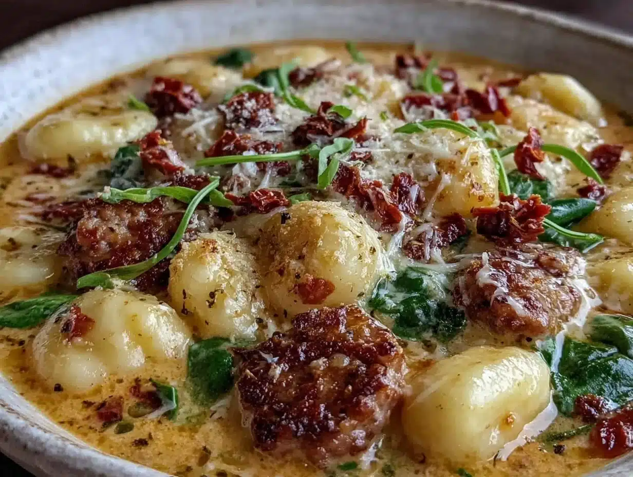 slow cooker marry me sausage gnocchi soup - featured image