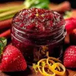 small-batch strawberry rhubarb jam - featured image
