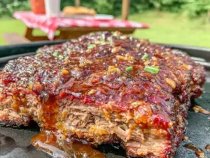 smoked brisket flat on kettle grill - featured image