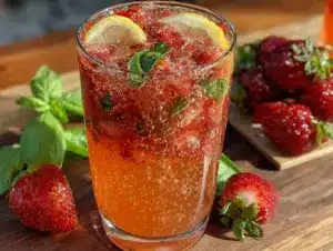 strawberry basil mocktail smash - featured image