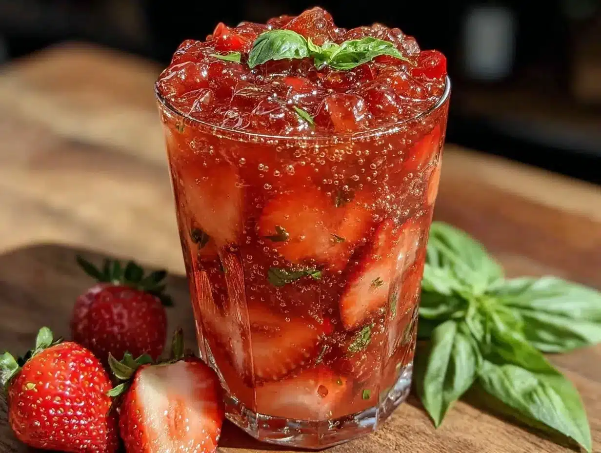 strawberry basil mocktail smash preparation steps