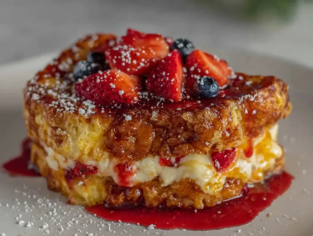 strawberry cheesecake stuffed french toast - featured image
