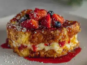 strawberry cheesecake stuffed french toast - featured image